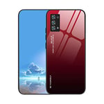 UPLAI Coque pour Oppo Reno 6 Pro 5G (Reno6 Pro 5G), Très Mince Dégradé de Couleur Verre Trempé Antichoc Housse, Souple TPU Silicone Mode Coloré Étui.Rouge Noir