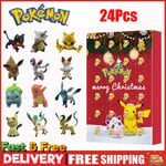 Christmas Po kemon Figure 24 Days Countdown Advent Calendar Surprise Gift