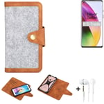 Protection sleeve + earphones for OnePlus 8 Case light grey