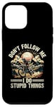 Coque pour iPhone 12 mini Ne me suivez pas, je fais des choses stupides ! Motocross Dirt Bike Rider