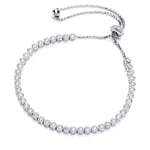 Silver  CZ Tennis Eternity Toggle Slider Bracelet 3mm - GVB257RH