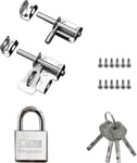 Targette Et Verrou À Boulon,Verrous De Porte Coulissants,Boulons De Verrouillage De Porte,Boulon À Glissière,Loquet Porte Coulissante Acier Inoxydable Avec Cadenas Key 304 Vis 4Pcs