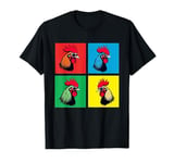 Colorful Cool Chicken Art, Crazy Chicken Rooster Family T-Shirt