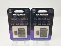 Nextbase Dash Cam Micro SD Memory Card 32GB U3 Camera New Sealed Adaptor x2 Qty