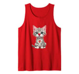 Red Cat Nose Funny Day 2024 Red Cat Nose Cat Kids Girls Tank Top