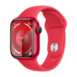 Apple Watch Series 9 GPS 41 mm, (PRODUCT)RED aluminium urkasse med, (PRODUCT)RED sportsrem - S/M