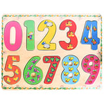 PLANÈTE BOIS - Puzzle Chiffres - FSC - Jeu Educatif - Première Réflexions - 052461-10 Pièces - Multicolore - Bois - Jeu pour Enfant - Puzzle Enfant - 30 cm x 22,5 cm - À Partir de 2 Ans