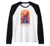 Halloween Scary Night Haunted House Spooky Vibes Raglan Baseball Tee