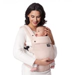 Momcozy Porte-bébé en Maille Respirante, Ergonomique et Léger, pour 3,2 à 20kg avec Soutien Lombaire Renforcé, Confort Toute la Journée pour une Parentalité sans les Mains, Maille Aérée-Rose