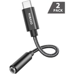 2-pack Type-c Usb C To 3.5mm Earphone Headphones Jack Adapter