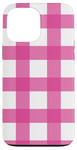 iPhone 13 Pro Max Pink Checkered Plaid Flannel Gingham Pattern Checker Rustic Case