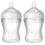 2 x Nuby Natural Touch NT67017 210ml Soft Flex Silicone Baby Bottle, Clear, 0m+