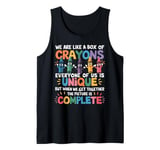 Back To School Student Teacher We Are Like a Box of Crayons Tank Top