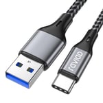 Cable Usb C [Usb 3.0, 3M], Cable Usb Type C Charge Rapide 3A Qc 3.0 Nylon Tressé Cable Chargeur Usb C Pour Iphone 15 Plus Pro , Samsung Galaxy S24/S23/A54/A34, Huawei P40/P30, Google Pixel[Q1586]