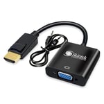 Skintek SK-04-HV Adaptateur HDMI vers VGA (D-SUB), 1080p 60Hz, Port Audio 3.5mm, pour PC et Ordinateur Portable. pour connecter Un PC/Portable à Un Moniteur, avec entrée VGA. Câble de 15 cm.