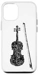 Coque pour iPhone 12/12 Pro Violon et Archet (Noir Ancien) Violoniste