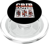 Cribbage Board Game Crib Happens Cribbage Player PopSockets PopGrip for MagSafe