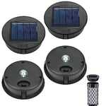 4 Pack Solar Lights Replacement Top, LED Solar Panel Lantern Lid Lights Bulb Replacement Part 8CM/3.15" IP44 Replacement Solar Panels for Outdoor Hanging Lanterns DIY Lights Walkway Yard Decoration