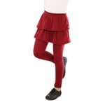Cute Kid Girl Ruffle Tutu Skirt Elastic Culottes Leggings Pants Red 7