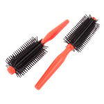 2Pcs Plastic Handle Hair Brush Salon Styling Bristles Comb Makeup Tool