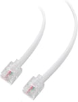 Pack de 2 Câble téléphonique de 5m (cable RJ11 vers RJ11) pour téléphone, Internet DSL, ADSL, modem en Blanc - 5m