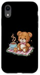 iPhone XR Cartoon teddy bear with honey and tea Case