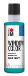 Marabu Window Color Peinture Fun & Fancy Bleu Turquoise, 10123312, 80 ML (Lot de 1)