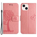 Trolsk Tree and Owl Wallet (iPhone 15 Plus) - Rosa