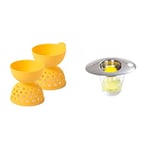 OXO Good Grips 2-Piece Silicone Egg Poacher Set & KitchenCraft "Deluxe" Egg Separator, Stainless Steel, Silver, 9 x 12 x 16 cm