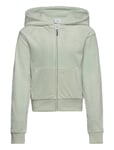 Tonal Zip Through Hoodie Tops Sweat-shirts & Hoodies Hoodies Green Juicy Couture