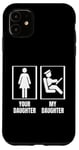 Coque pour iPhone 11 Your Daughter My Daughter Dad Mom Fiers School Bus Driver