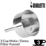 Bialetti 3 Cup Filter Funnel Moka Express Dama Original Replacement Part 0800103