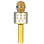 Microphone sans fil Bluetooth K Songbao, microphone audio avec lumières LED, jumelage rapide, forte stabilité, fonction de changement de voix à une touche, convient pour une utilisation domestique doré