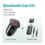 2 in 1 Bluetooth-autosovitin Bluetooth 5.1 stereolähetinvastaanotin Langaton 3,5 mm Aux Jack Adapter -autosarja mikrofoni