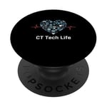 CT Tech Life Radiology Technologist Heartbeat Monitor PopSockets Adhesive PopGrip