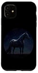 iPhone 11 Horse Silhouette Under Starry Night Sky Case