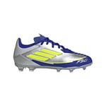 adidas F50 League Football Boots Firm Ground Basket, Silver met./Solar Yellow/Lucid Blue, 23 EU