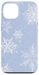 iPhone 13 Pastel Purple Blue Snowflake Cute Winter Holiday Case