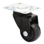 WAGNER Design - 3C - Roulette pivotante/roulette de transport/roulette de meuble - noire, bande de roulement souple, diamètre Ø 25 mm, charge max. 12 kg - 01222701