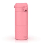 Ion8 Leak Proof Insulated Travel Mug, Triple Lock Secure, Spill-Free in Transit, Hygienic Cover, Easy-to-Clean, Perfect On-The-Go, Rose Pink, Stainless Steel