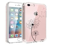 Evetane - Coque Silicone Compatible iPhone 7/8/ iPhone SE 2020/2022 - Protection Intégrale 360, Fine et Transparente - Coque Avant & Arrière - Haute Résistance - Pissenlit