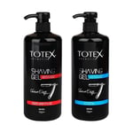 Totex Shaving Shave Gel Sensitive & Cool 750 ml Smooth Skin Pump Gel (Pack Of 2)