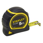 Stanley 0-30-697 mesure Tylon 5m x 19mm - Boitier Ergonomique Bi matière - Ruban en Acier Laqué - Crochet 2 Rivets - Position du Zéro Réel - Agrafe pour Port À La Ceinture, multicolore