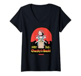 Womens Chucky Sorry Jack Chucky’s Back Sinister Cartoon V-Neck T-Shirt