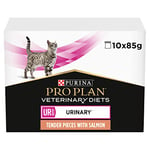 PRO PLAN VETERINARY DIETS UR Urinary Wet Cat Food Salmon 10x85g, Pack of 4