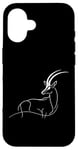 Coque pour iPhone 16 Sable Antelope Antelope Line Art Mammifère Art Zoologiste