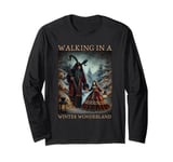 Retro Funny Walking in a Winter Wonderland Merry Christmas Long Sleeve T-Shirt