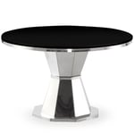 Table de Repas Ronde en Verre "Annie" 120cm Noir