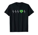 Brazilian Heartbeat I Love Brazil an Heart Flag Gift T-Shirt