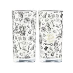 V&A Alice in Wonderland Highball Glasses in Gift Box, Glass, 330 ml - (Set of 2)